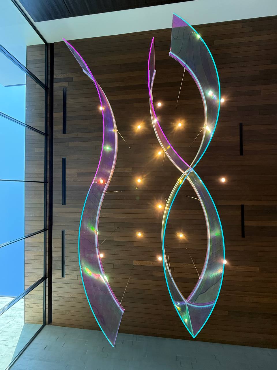 Close-up detail of wall pieces