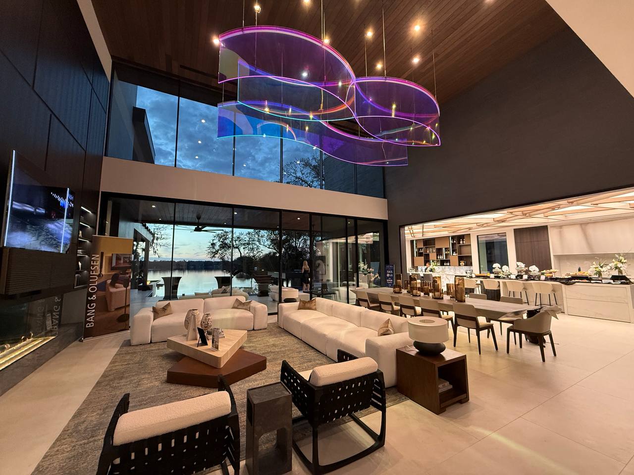 Twilight view with Bang & Olufsen and lake