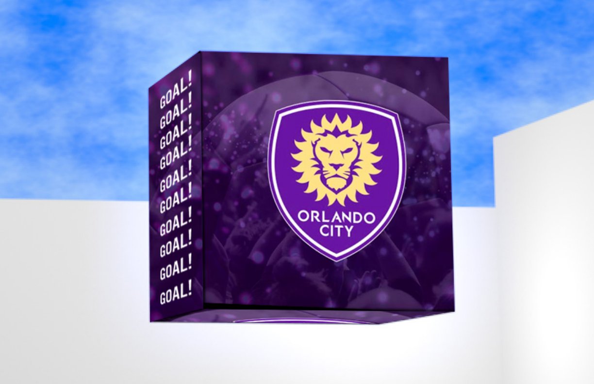 theCube displaying Orlando City Soccer content during a match day