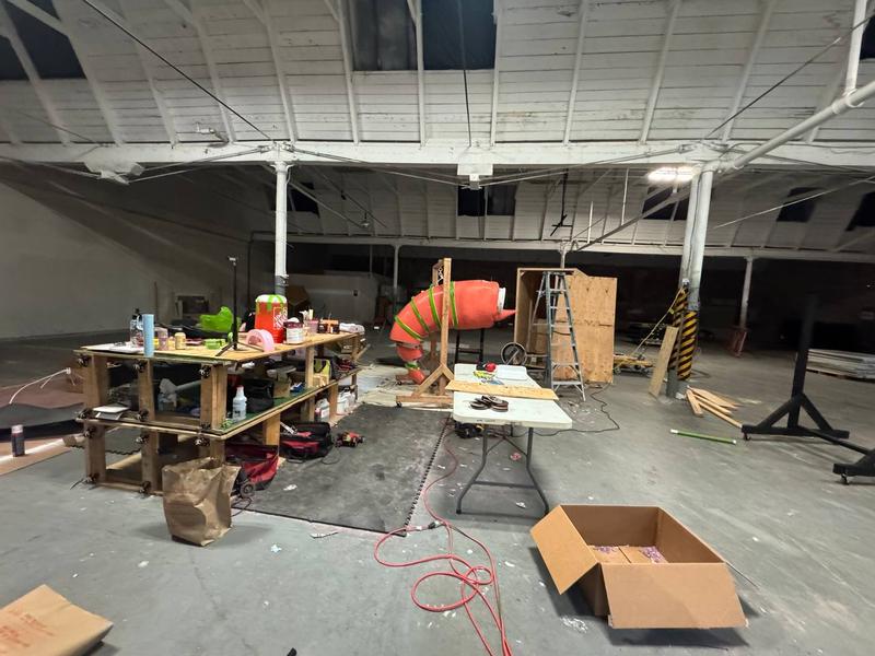 Shrimpy the giant LED pirate shrimp