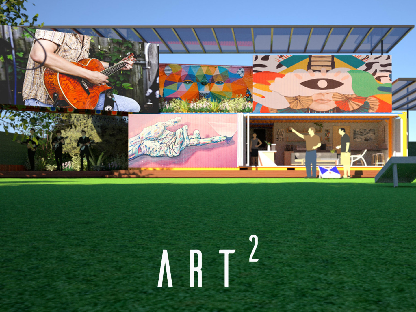 Large-scale creative projection installation - abstract architectural light