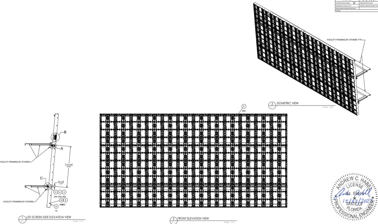 Art² LED screen structural engineering drawings