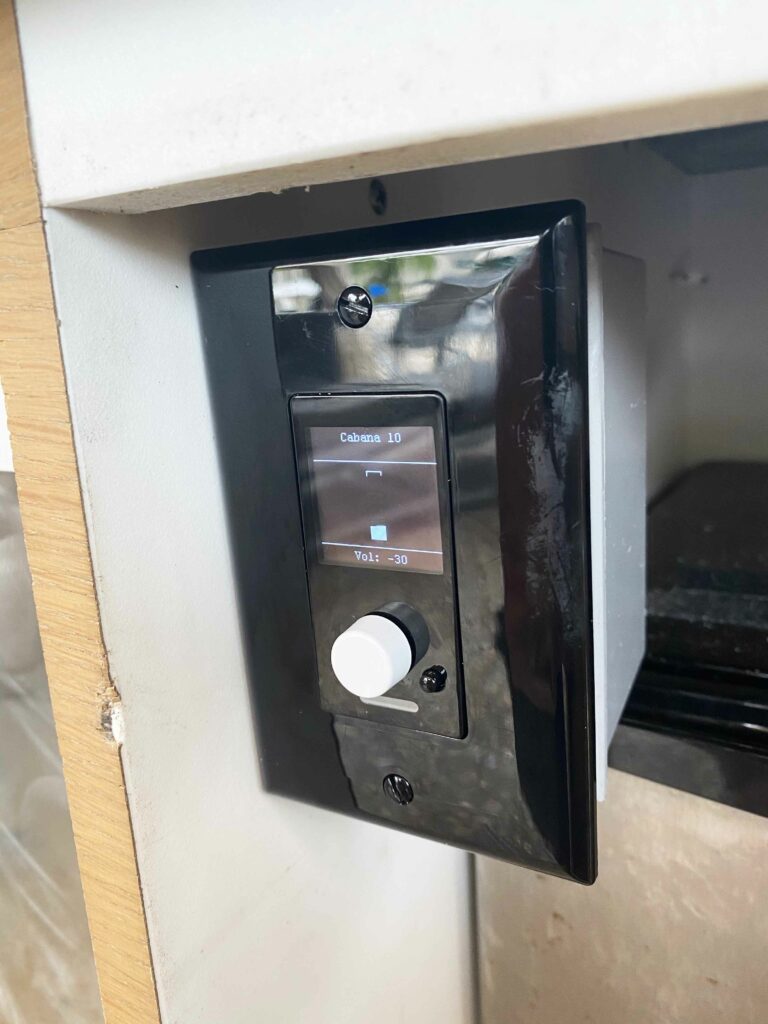 Landscape speaker in pool rockwork